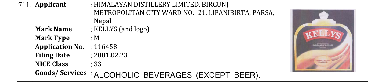 Original bulletin entry for KELLYS (and logo)