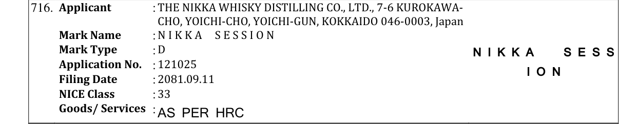 Original bulletin entry for N I K K A S E S S I O N