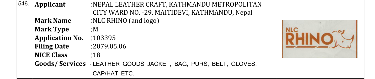 Original bulletin entry for NLC RHINO (and logo)