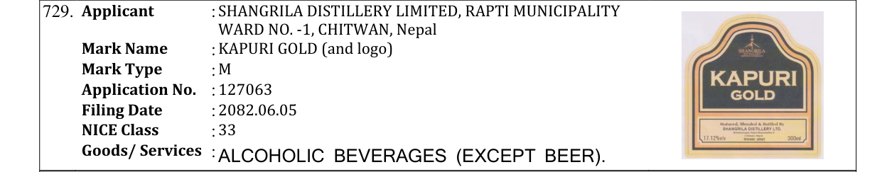 Original bulletin entry for KAPURI GOLD (and logo)