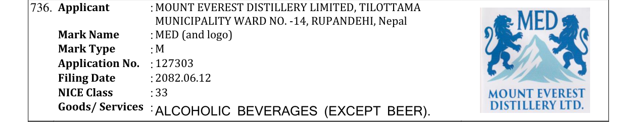 Original bulletin entry for MED (and logo)