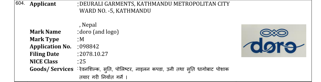 Original bulletin entry for doro (and logo)