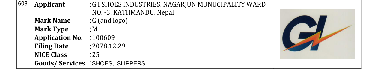 Original bulletin entry for G (and logo)