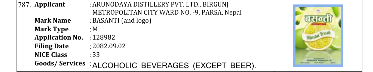 Original bulletin entry for BASANTI (and logo)