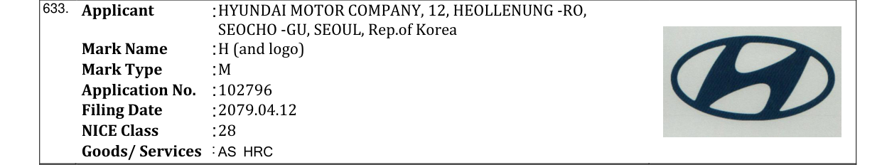 Original bulletin entry for H (and logo)
