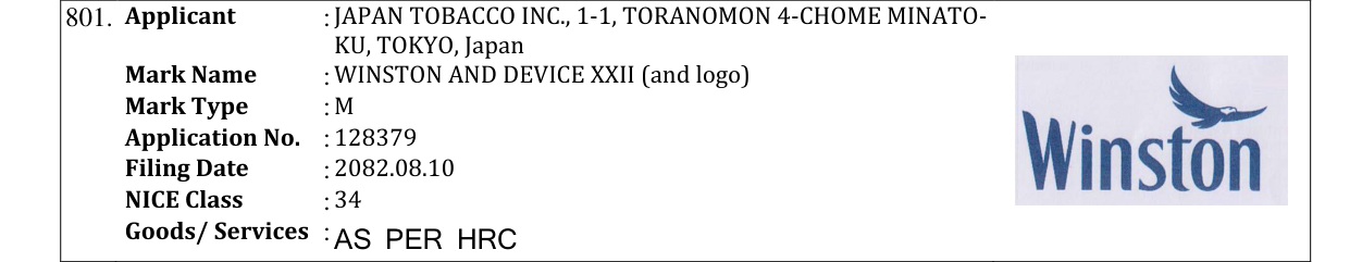 Original bulletin entry for WINSTON AND DEVICE XXII (and logo)