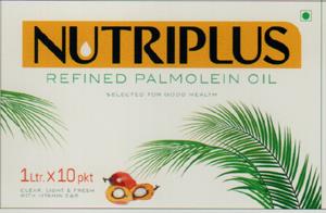 NUTRIPLUS REFINED PALMOLEIN OIL (and logo) trademark logo