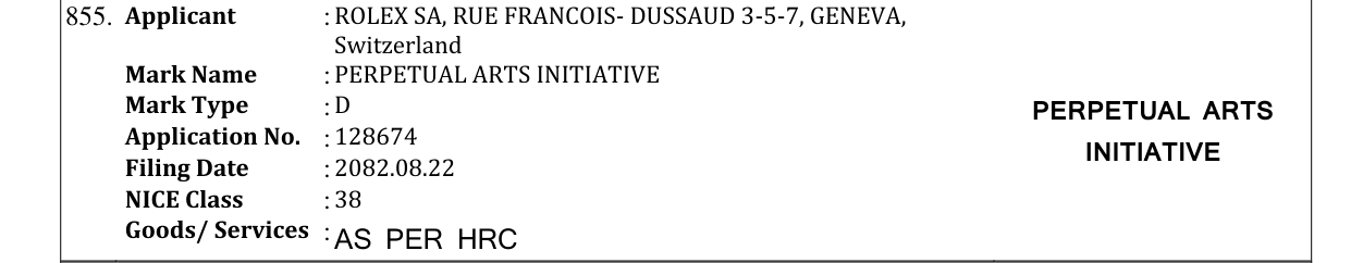Original bulletin entry for PERPETUAL ARTS INITIATIVE