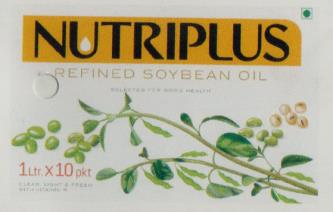NUTRIPLUS REFINED SOYABEAN OIL (and logo) trademark logo