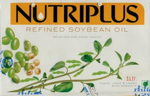NUTRIPLUS REFINED SOYABEAN OIL (and logo) trademark logo