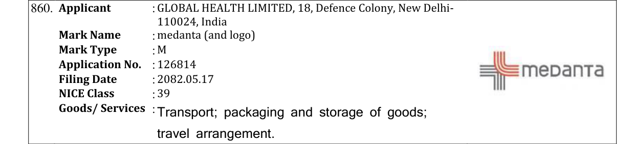 Original bulletin entry for medanta (and logo)