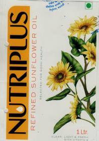 NUTRIPLUS REFINED SUNFLOWER OIL (and logo) trademark logo