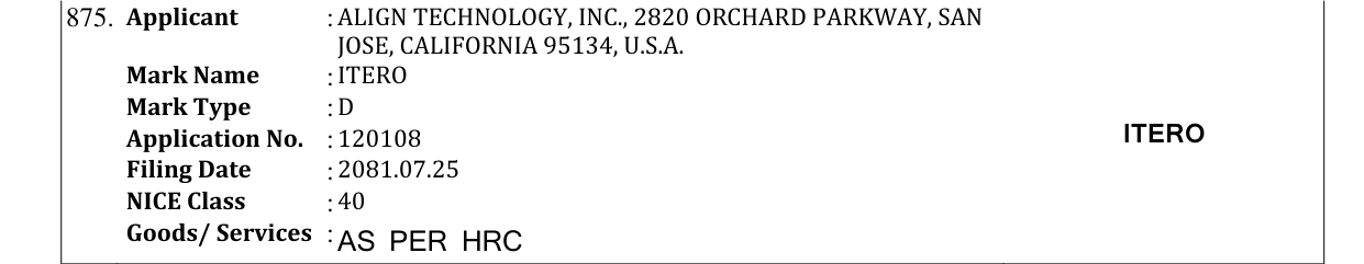 Original bulletin entry for ITERO