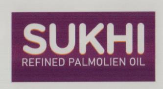 SUKHI REFINED PALMOLIEN OIL (and logo) trademark logo