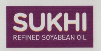 SUKHI REFINED SOYABEAN OIL (and logo) trademark logo