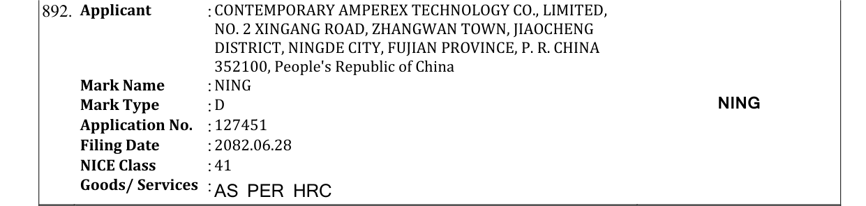 Original bulletin entry for NING