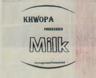 KHWOPA MILK (and logo) trademark logo