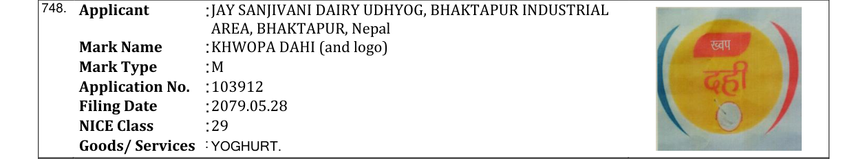 Original bulletin entry for KHWOPA DAHI (and logo)