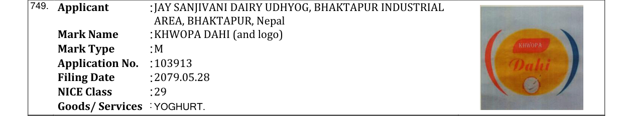 Original bulletin entry for KHWOPA DAHI (and logo)