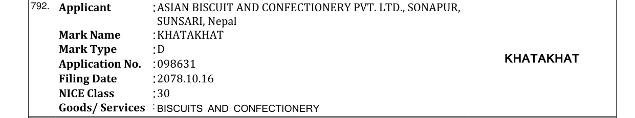 Original bulletin entry for KHATAKHAT