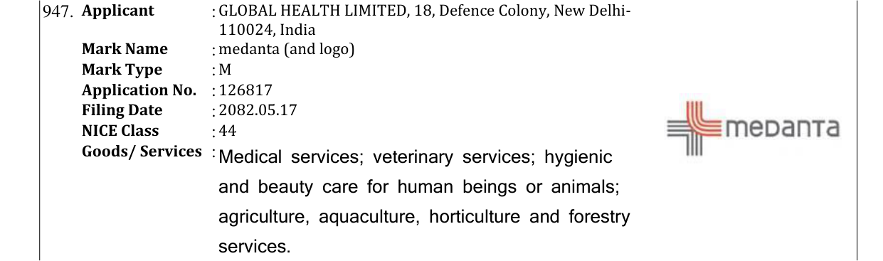 Original bulletin entry for medanta (and logo)