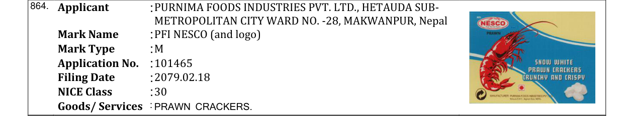 Original bulletin entry for PFI NESCO (and logo)