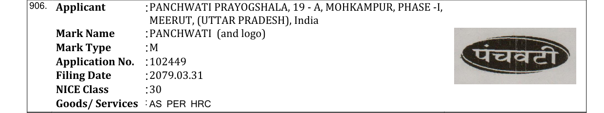 Original bulletin entry for PANCHWATI (and logo)