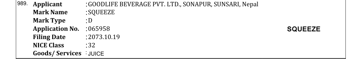 Original bulletin entry for SQUEEZE