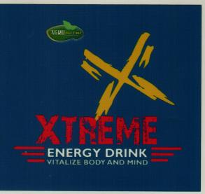 AGRO THAI FOODS XTREME ENERGY DRINK VITALIZE BODY AND MIND (and logo) trademark logo