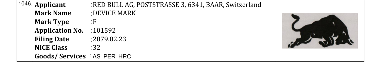 Original bulletin entry for DEVICE MARK