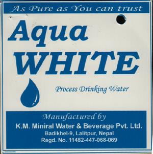 AQUA WHITE (and logo) trademark logo