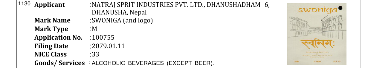 Original bulletin entry for SWONIGA (and logo)