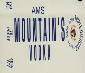 AMS MOUNTAIN'S VODKA (and logo) trademark logo