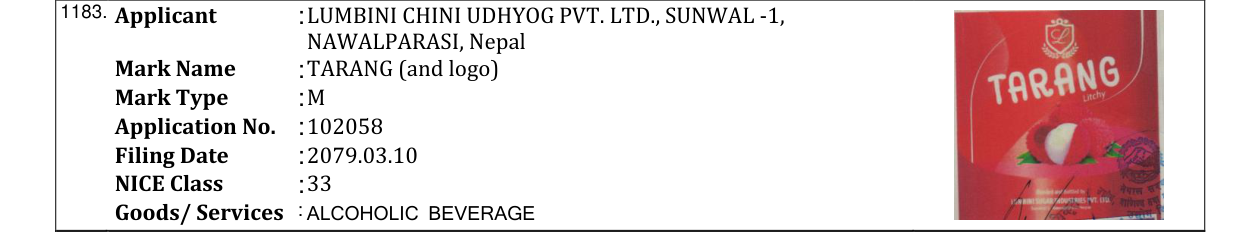 Original bulletin entry for TARANG (and logo)