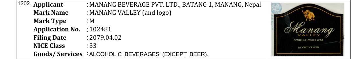 Original bulletin entry for MANANG VALLEY (and logo)