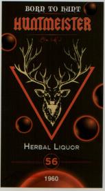 BORN TO HUNT HUNTMEISTER HERBAL LIQUOR 56 (and logo) trademark logo