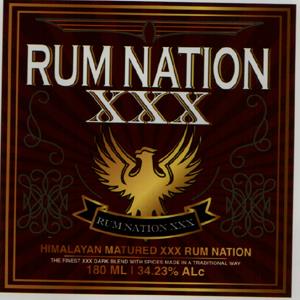 RUM NATION XXX 180 ML (and logo) trademark logo