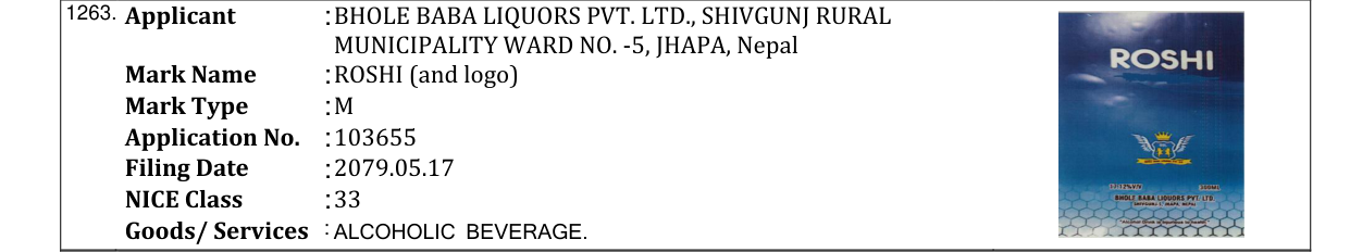 Original bulletin entry for ROSHI (and logo)
