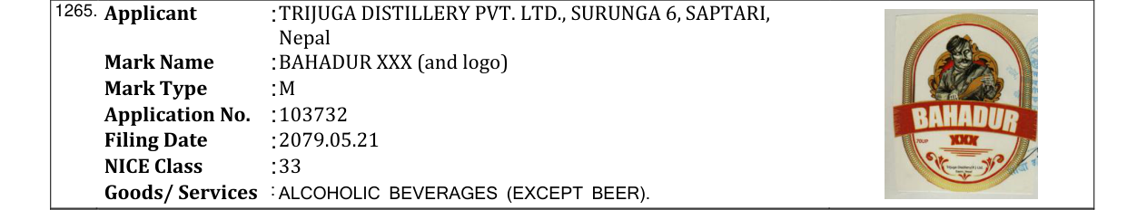 Original bulletin entry for BAHADUR XXX (and logo)