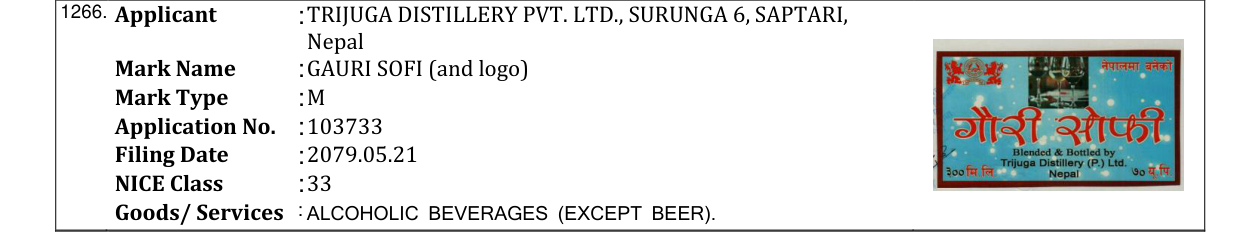 Original bulletin entry for GAURI SOFI (and logo)