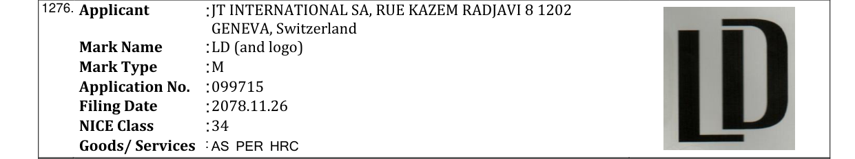 Original bulletin entry for LD (and logo)