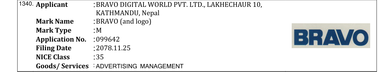 Original bulletin entry for BRAVO (and logo)