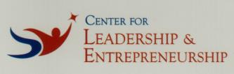 CENTER FOR LEADERSHIP & ENTREPRENEURSHIP (and logo) trademark logo