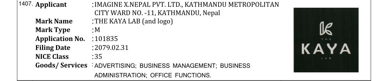 Original bulletin entry for THE KAYA LAB (and logo)