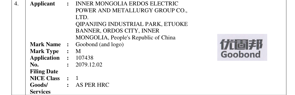 Original bulletin entry for Goobond (and logo)