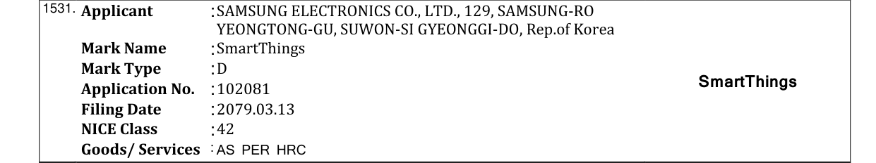 Original bulletin entry for SmartThings