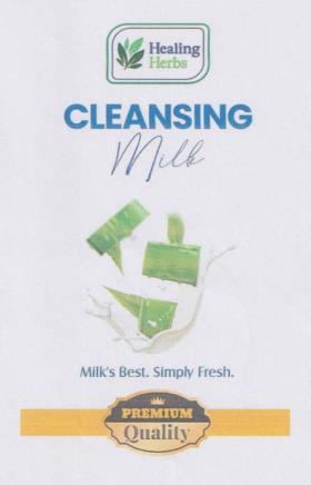 HEALING HERBS CLEANSING MILK (and logo) trademark logo
