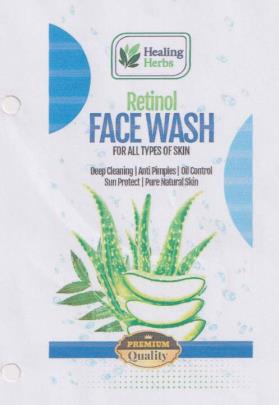 HEALING HERBS RETINOL FACEWASH (and logo) trademark logo