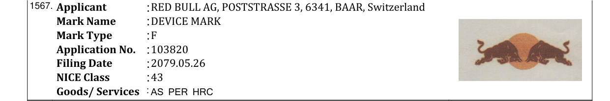 Original bulletin entry for DEVICE MARK