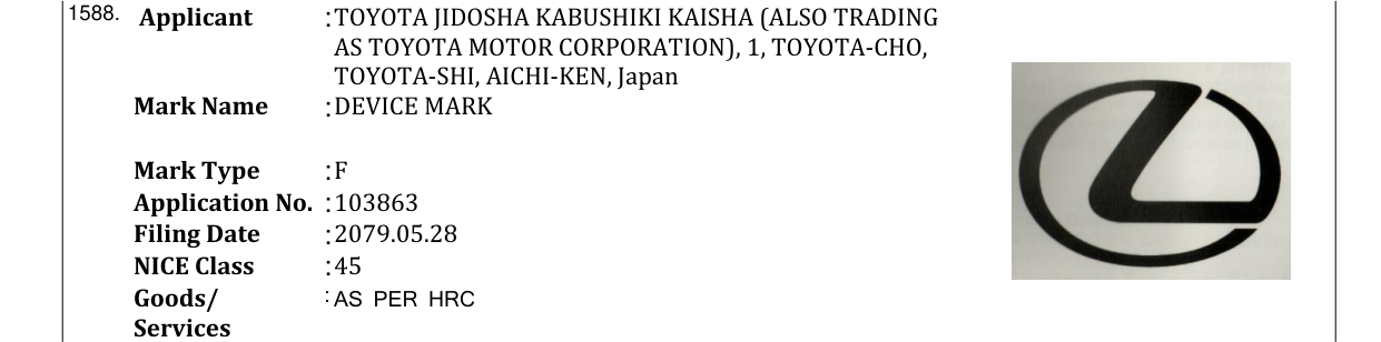 Original bulletin entry for DEVICE MARK